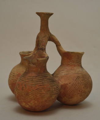 Red triple vase