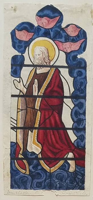 Kneeling Saint, stained glass from Winchester Cathedral