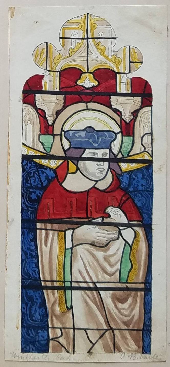 Cardinal, stained glass Winchester Cathedral