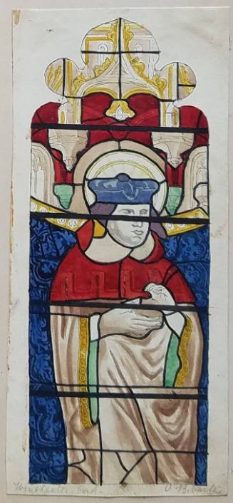 Cardinal, stained glass Winchester Cathedral