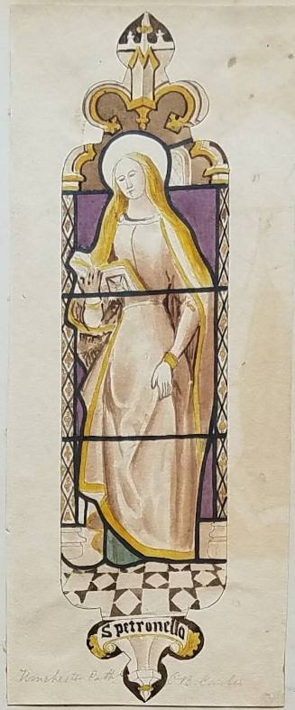 S. Petronella, stained glass, Winchester Cathedral