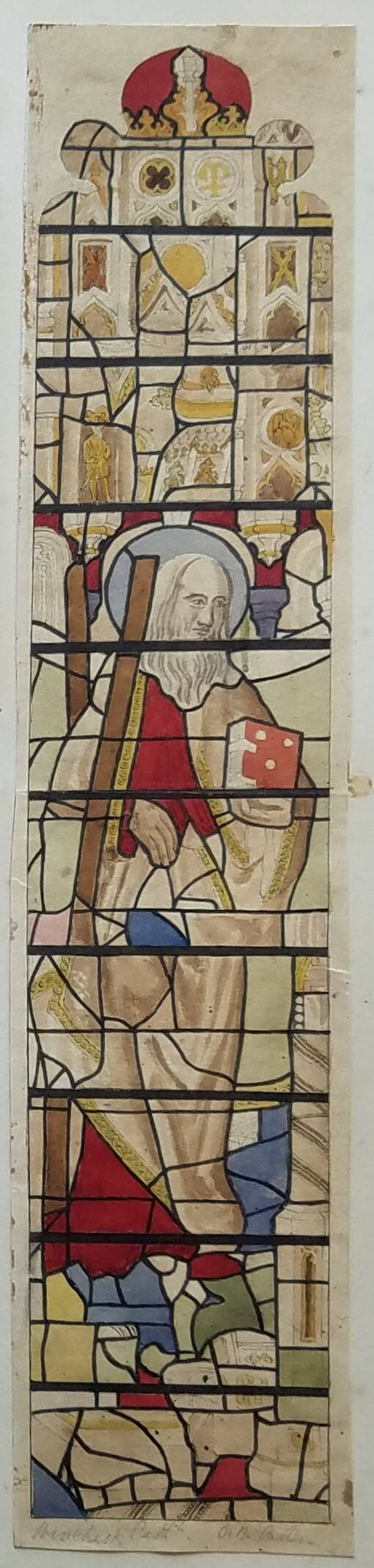 Saint, stained glass, Winchester Cathedral