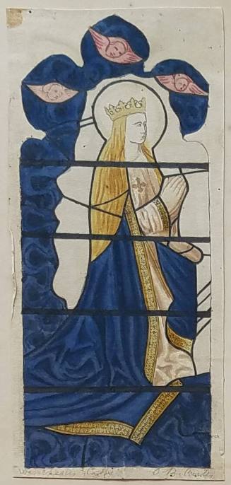 Winchester Cathedral: Stained Glass window of a Kneeling King