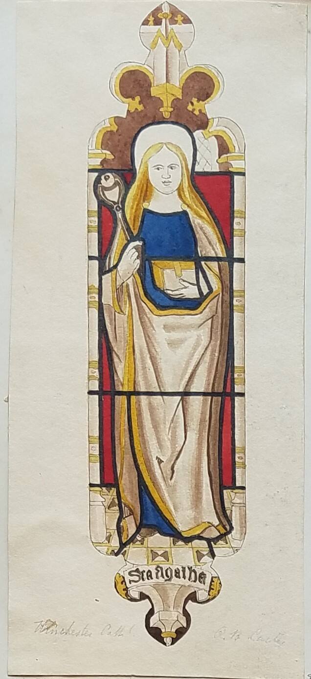 St. Agatha, stained glass, Winchester Cathedral