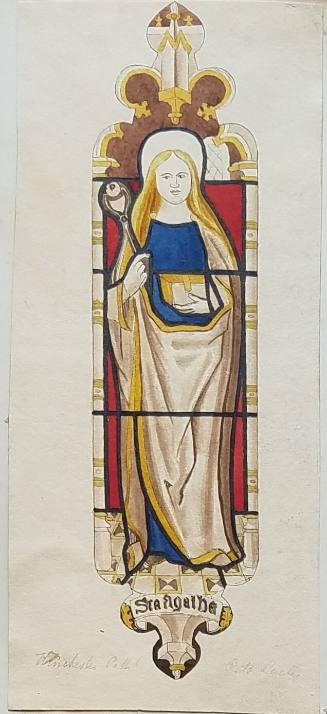 St. Agatha, stained glass, Winchester Cathedral