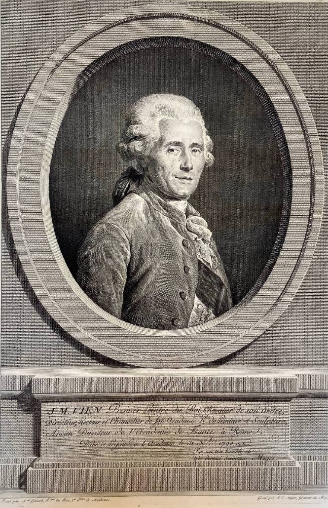 J. M. Vien Premier Peintre du Roi, Chevalier de son ordre, Directeur, Recteur et Chandelier de Son Academie Rte. de Peinture et Sculpture, Ancien Directeur de l'Academie de France à Rome