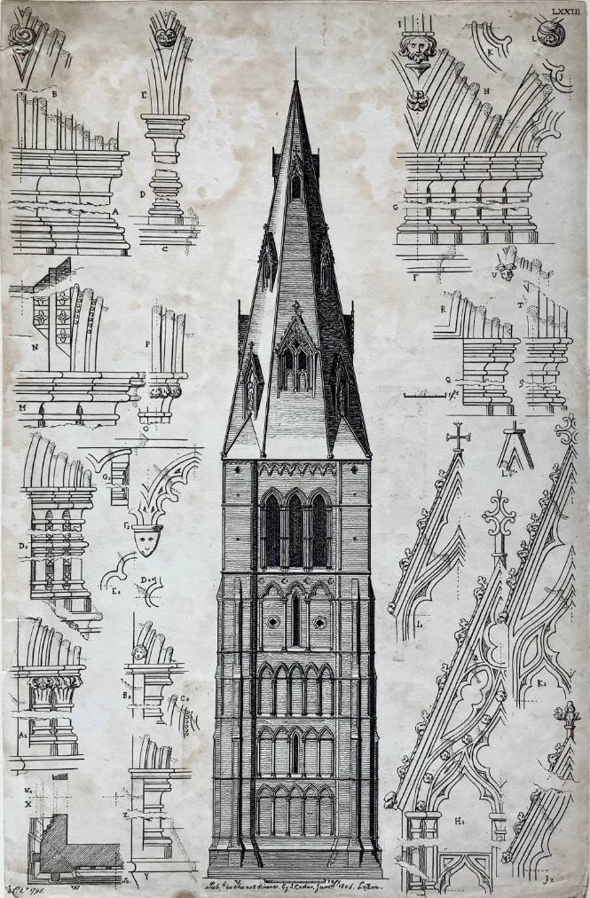 Elevation of a Church, with details of its parts