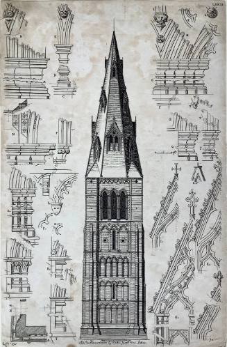Elevation of a Church, with details of its parts