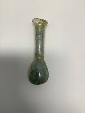 Unguentarium with bulbous body straight neck and everted rim