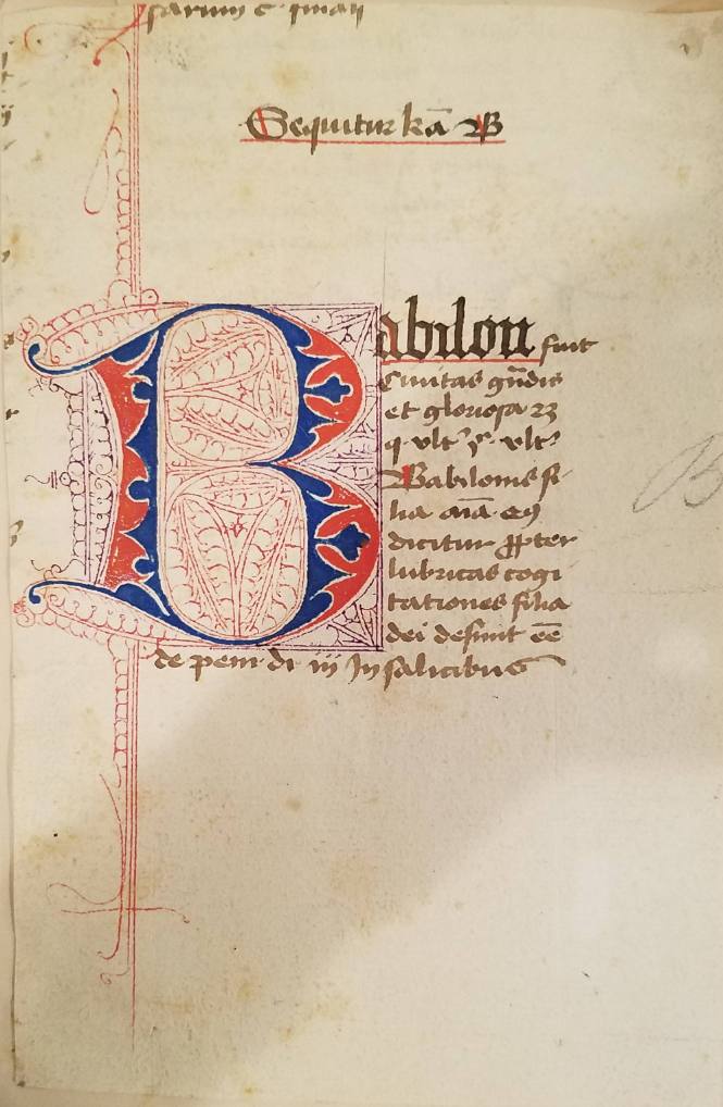 Manuscript page: Babilon ...