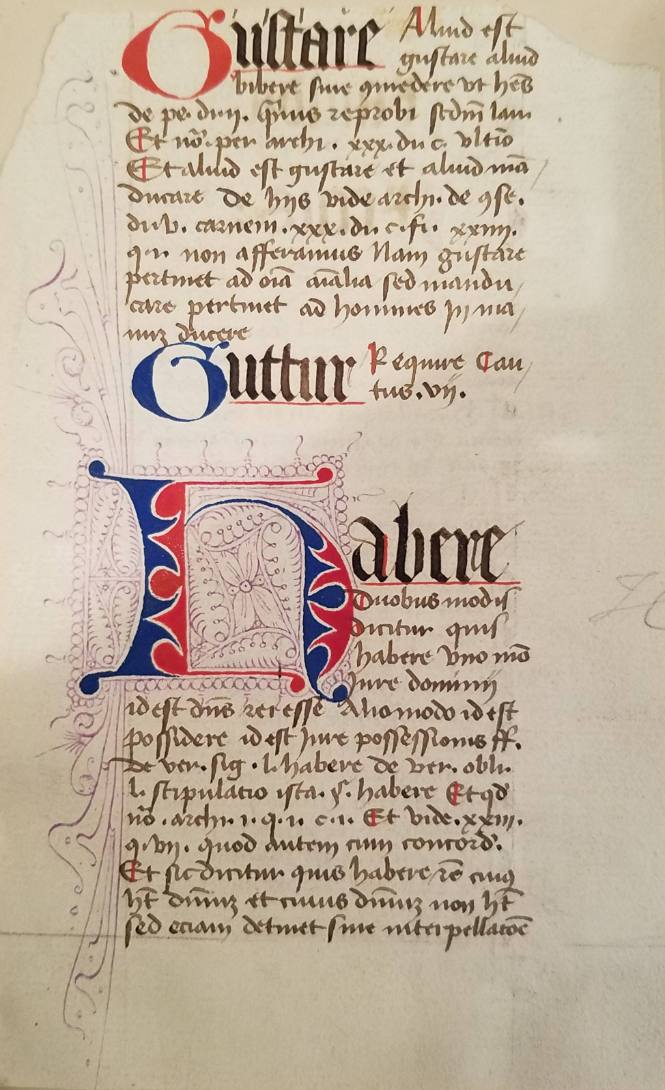 Manuscript Page: Gultare...Habere