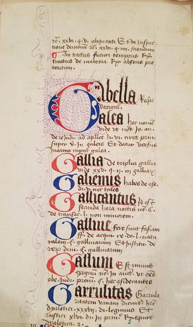 Manuscript Page: Gabella ... Galea ...
