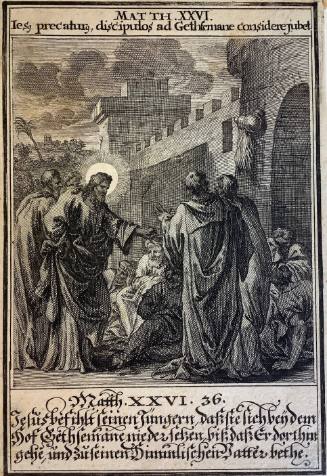 Jesus Praying in the Garden with Disciples