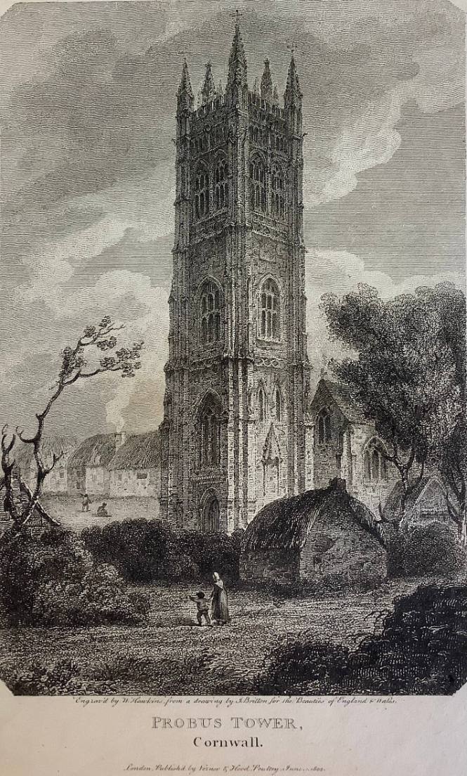 Probus Tower, Cornwall (for The Beauties of England and Wales)