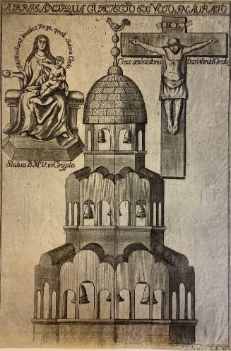 Church Belltower, Crucifix and Madonna and Child