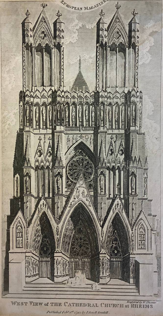Church at Rheims - West View (from European Magazine)