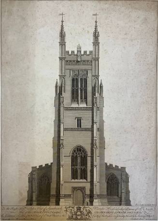 St. Neot's Church, County of Huntingdon: Elevation of the West Front