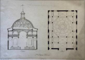 St. Stephen's, Walbrook Ground plan and Interior Section
