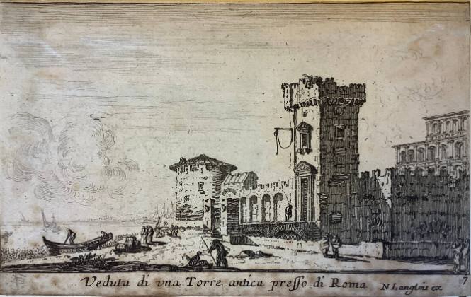 Veduta di una Torre antica presso di Roma