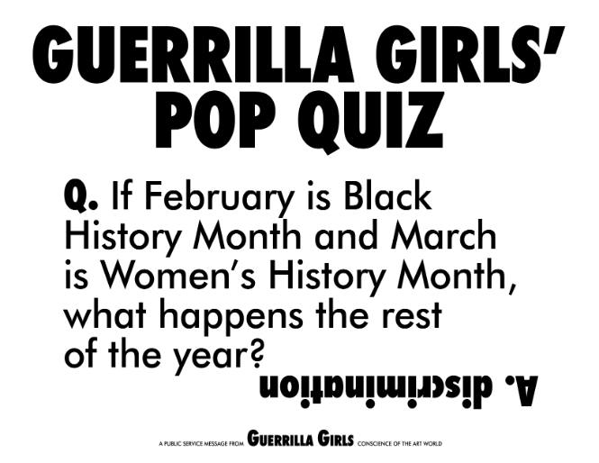 Guerrilla Girls' Pop Quiz