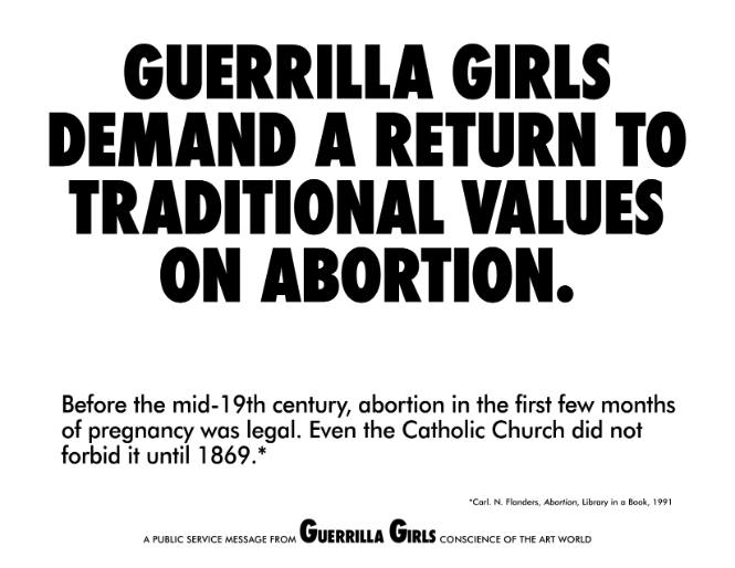 Guerrilla Girls Demand a Return to Traditional Values on Abortion