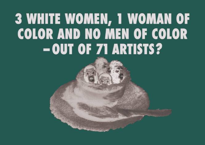 3 White Women, 1 Woman of Color and No Men of Color -- Out of 71 Artists?