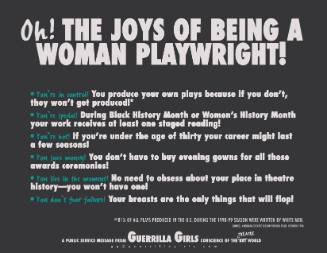 Oh! The Joys of Being a Woman Playwright!