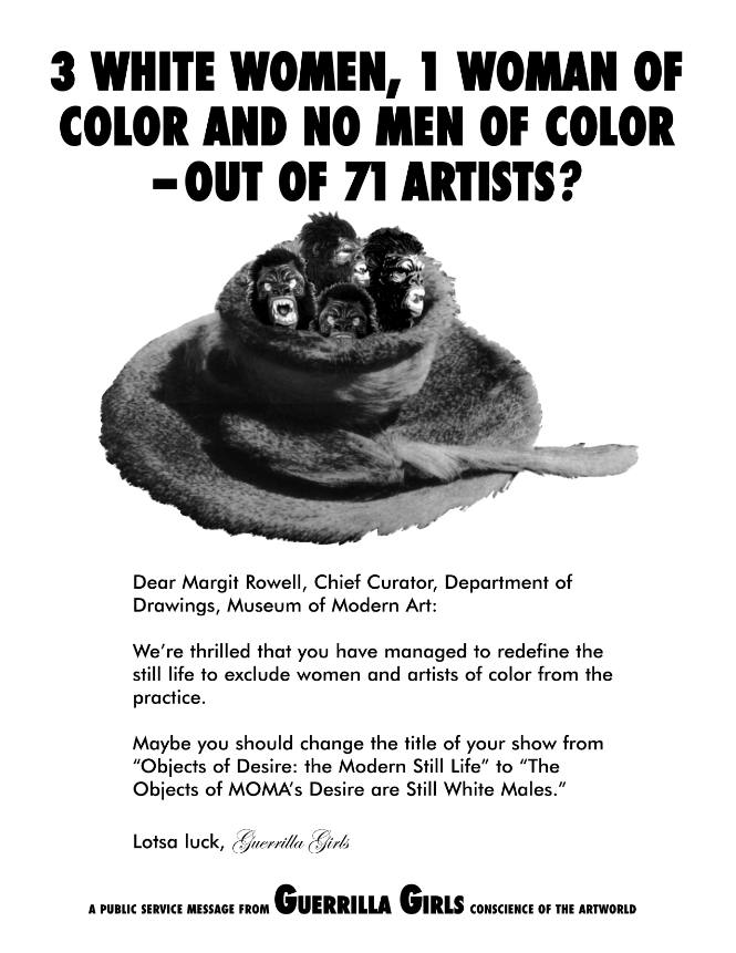3 White Women, 1 Woman of Color and No Men of Color -- Out of 71 Artists?