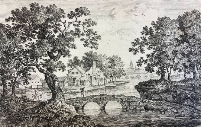 Farmyard by a Lake