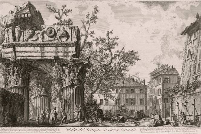 Veduta del Tempio di Giove Tonante (View of the temple of Jupiter Tonans)