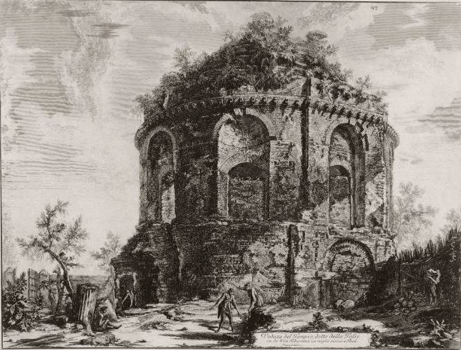 Veduta del Tempio, detto della Tosse... (View of the Tempio della Tosse)