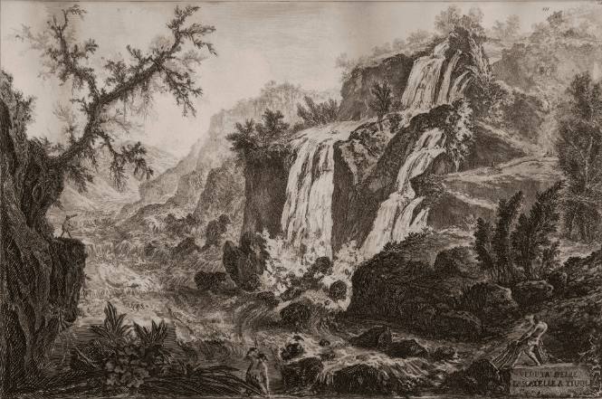 Veduta della Cascatelle a Tivoli (View of the small waterfall in Tivoli)