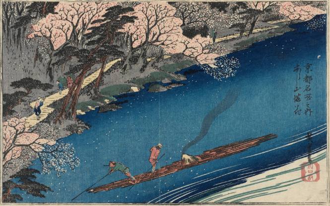Cherry Blossoms at Arashiyama (Arashiyama manka)