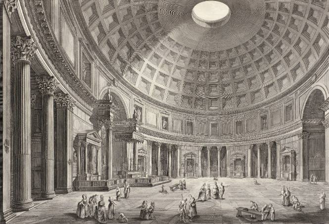 Veduta interna del Panteon volgarmente detto la Rotunda (Interior view of the Pantheon commonly called the Rotunda)