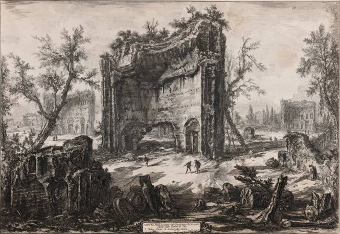 Veduta degli Avanzi delle Fabbriche del Secondo Piano delle Terme di Tito (Remains of the second floor of the baths of Titus)