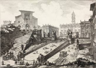 Veduta del Romano Campidoglio con Scalinata che va'alla Chiesa d'Araceli (The Capitoline Hill with the steps to S. Maria in Aracoeli)