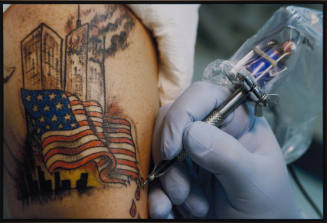 [9/11 Tattoo, towers and flag]