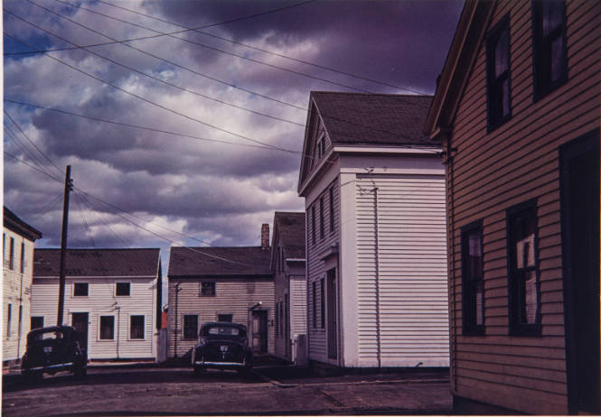 Square with old houses, Stonington, CT