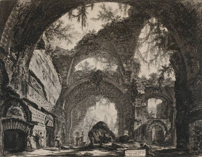 Rovine d'una Galleria di Statue nella Villa Adriana a Tivoli (Ruins of a gallery of statues at Hadrian's villa)