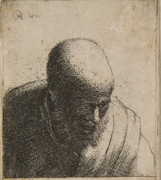 Bald Man with Open Mouth, Looking Down