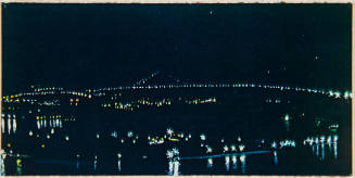 Untitled (four-part postcard, New York Harbor at Night)