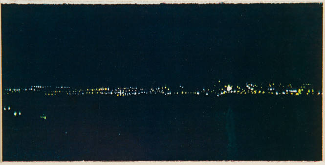 Untitled (four-part postcard, New York Harbor at Night)