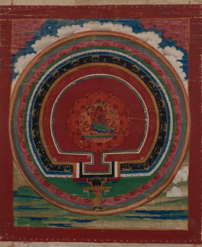 A Yantra with Power Deity Dögyel Marpo with Consort at Center