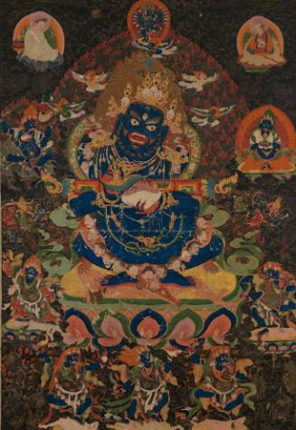 A Black Ground Thangka of Gurgi Gönpo, the Lord of the Tent