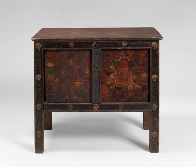 Storage Table Decorated with Wrathful Deity Imagery