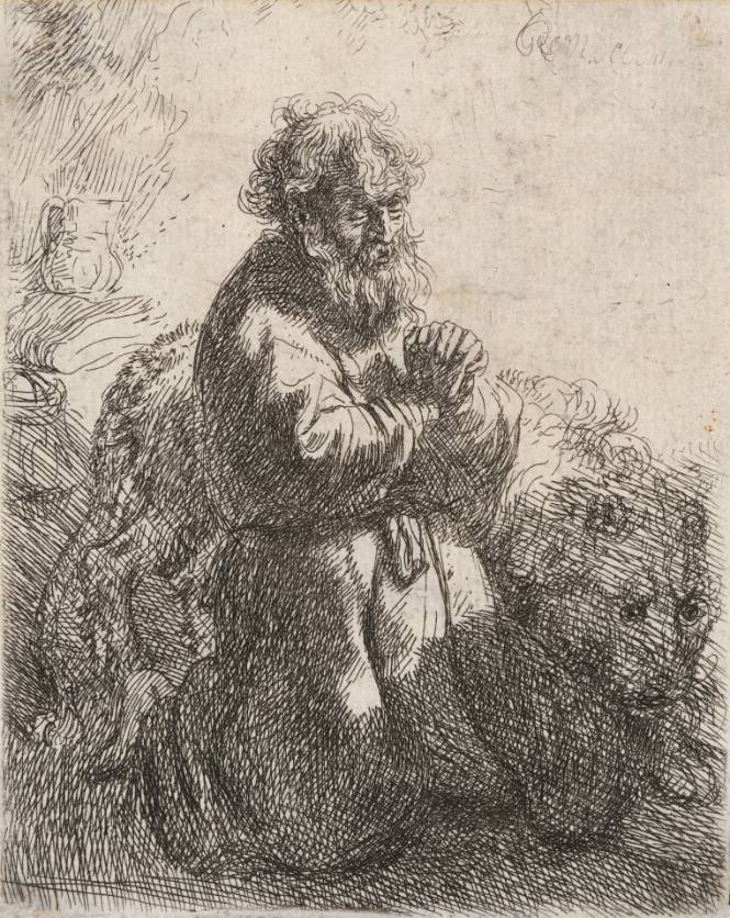St. Jerome Kneeling in Prayer, Looking Down