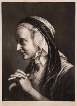 Old Woman Facing Left, Leaning on a Cane