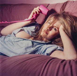 Untitled [woman with a hairdryer]