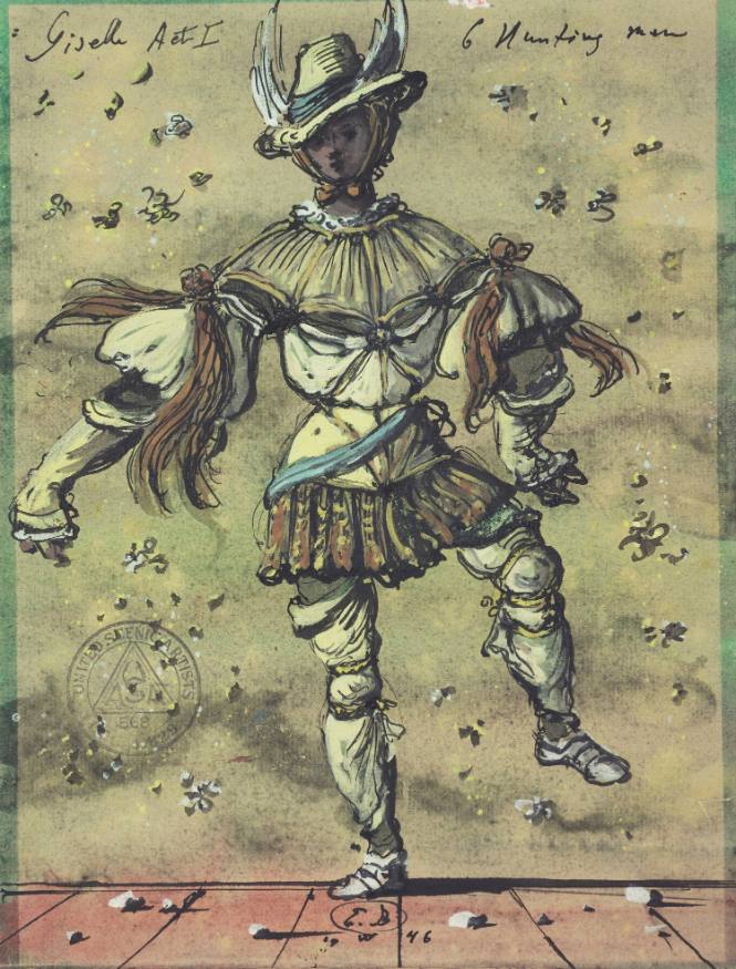 Hunting Man, Costume Sketch for Giselle