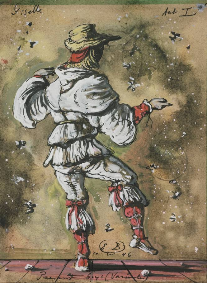 Peasant Boy, Costume Sketch for Giselle